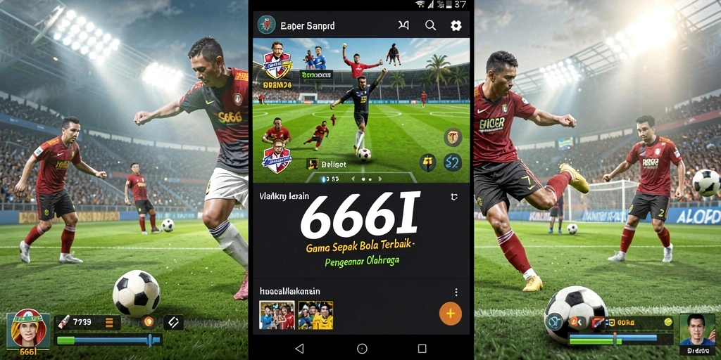 Tangkapan layar utama 666I menunjukkan aksi permainan sepak bola yang mendebarkan.