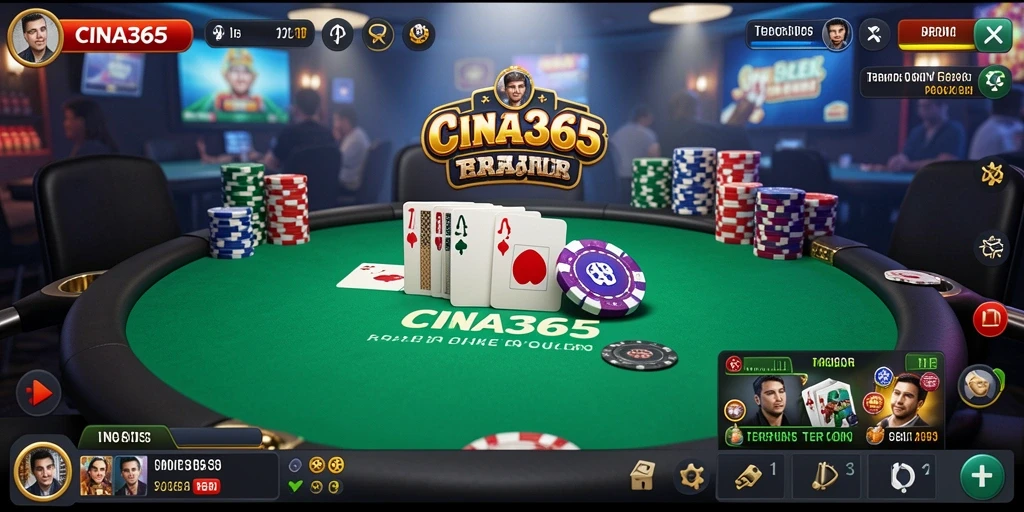 Tampilan gameplay Poker di CINA365 yang seru dan mengasyikkan.