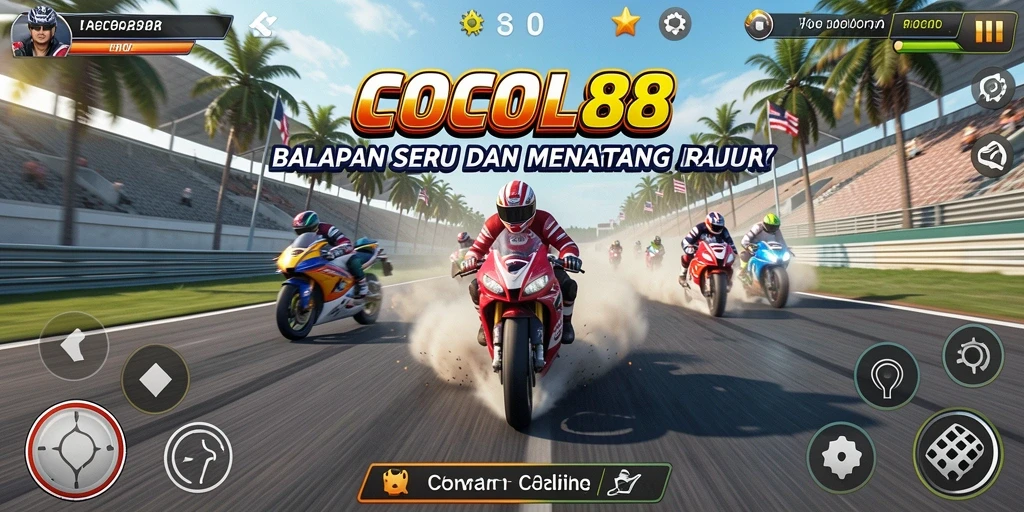 Tampilan gameplay COCOL88 yang mendebarkan saat balapan di jalur.