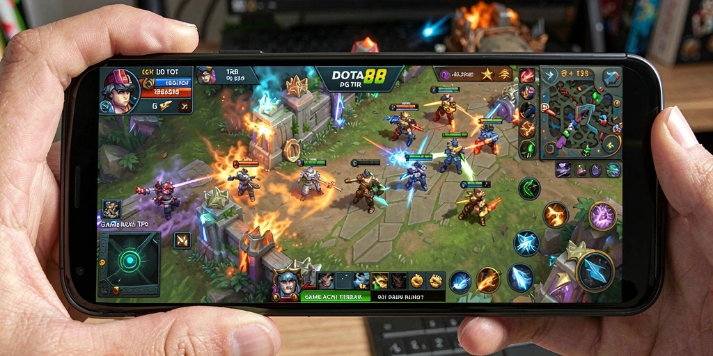 Screenshot DOTA88 menampilkan aksi pertempuran yang intens dalam mode TPS.
