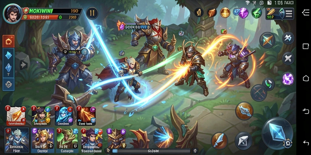Screenshot HOKIWIN yang menampilkan aksi strategis dalam gameplay.