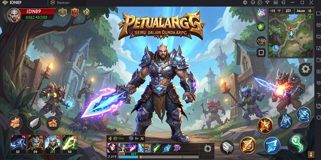 Screenshot utama IDN89 dengan adegan pertempuran ARPG yang seru.