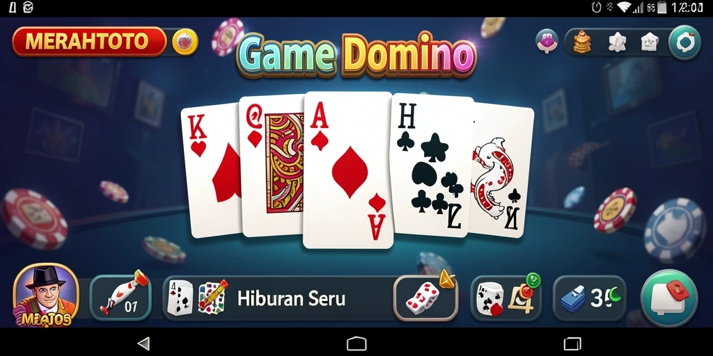 Screenshot permainan MERAHTOTO yang menampilkan keseruan Domino.