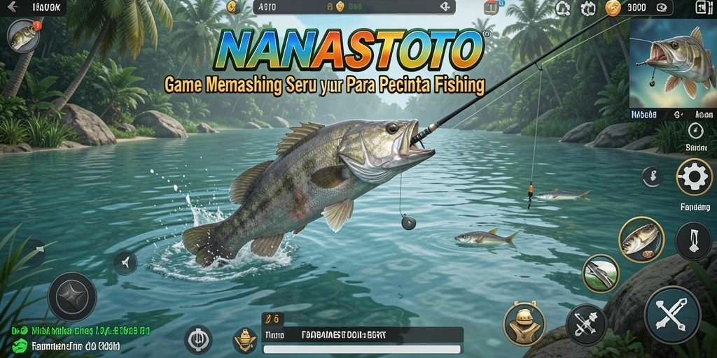 Tangkapan layar NANASTOTO menampilkan pengalaman memancing yang seru dan imersif.