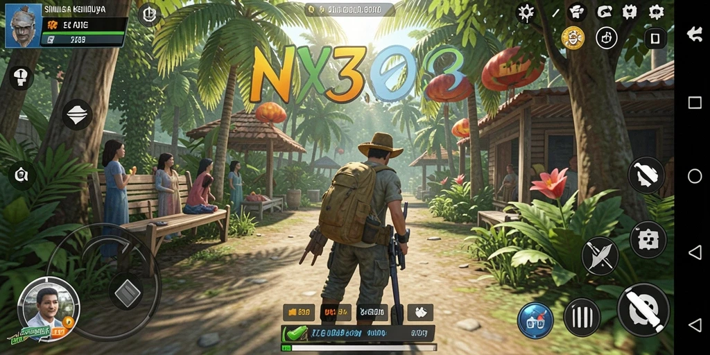 Tangkap momen seru dalam gameplay NX303 yang menggambarkan simulasi kehidupan.