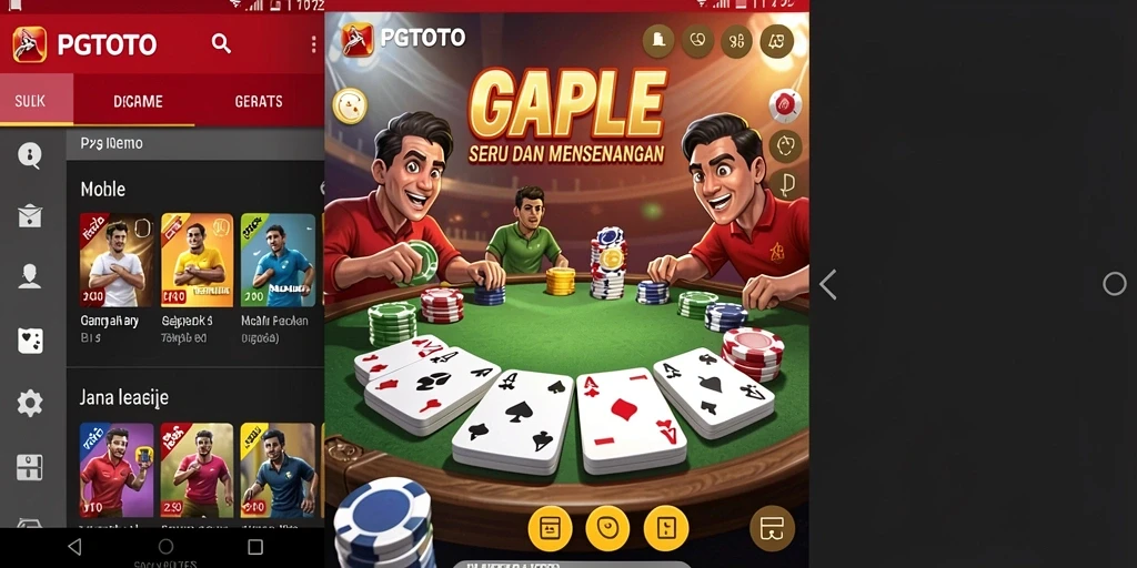 Screenshot gameplay PGTOTO menampilkan aksi seru permainan Gaple.