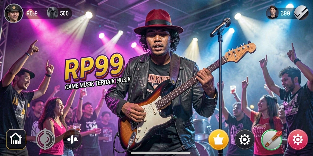 Tampilan menarik dari gameplay RP99 yang penuh musik.