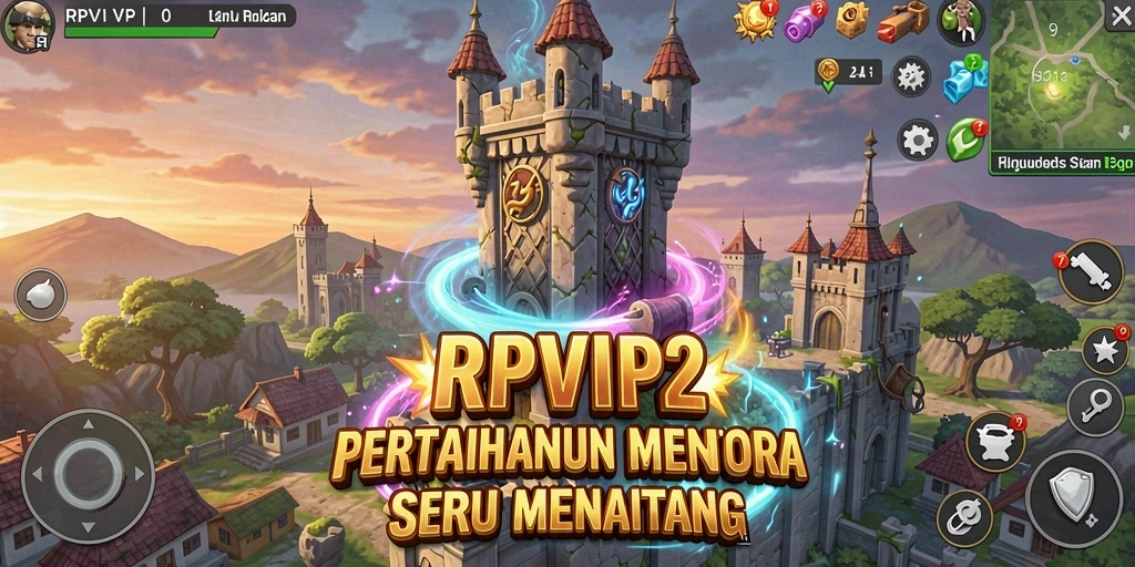 Tampilan gameplay RPVIP2 yang mendebarkan dalam pertahanan tower.