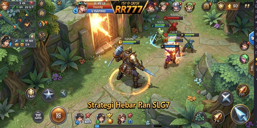 Tampilan gameplay yang mendebarkan dalam RR777, menampilkan strategi cerdas para pemain.