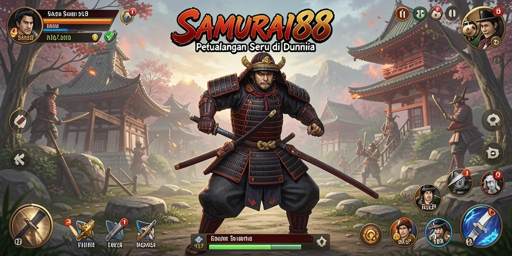 Screenshot gameplay menarik dari SAMURAI88 dengan aksi pertempuran seru.