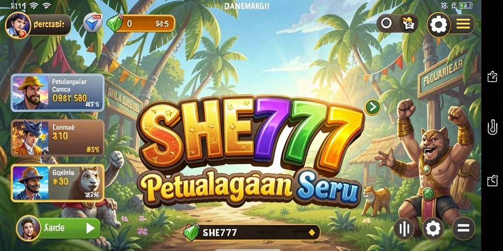 Screenshot utama menunjukkan gameplay seru dari SHE777.