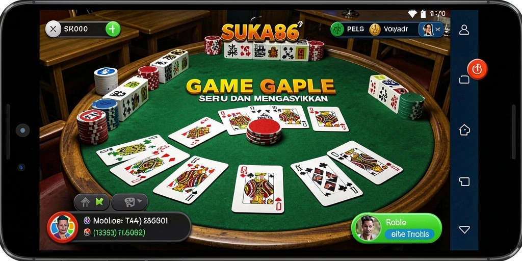 Tampilan seru gameplay Gaple di SUKA86 yang mengasyikkan.
