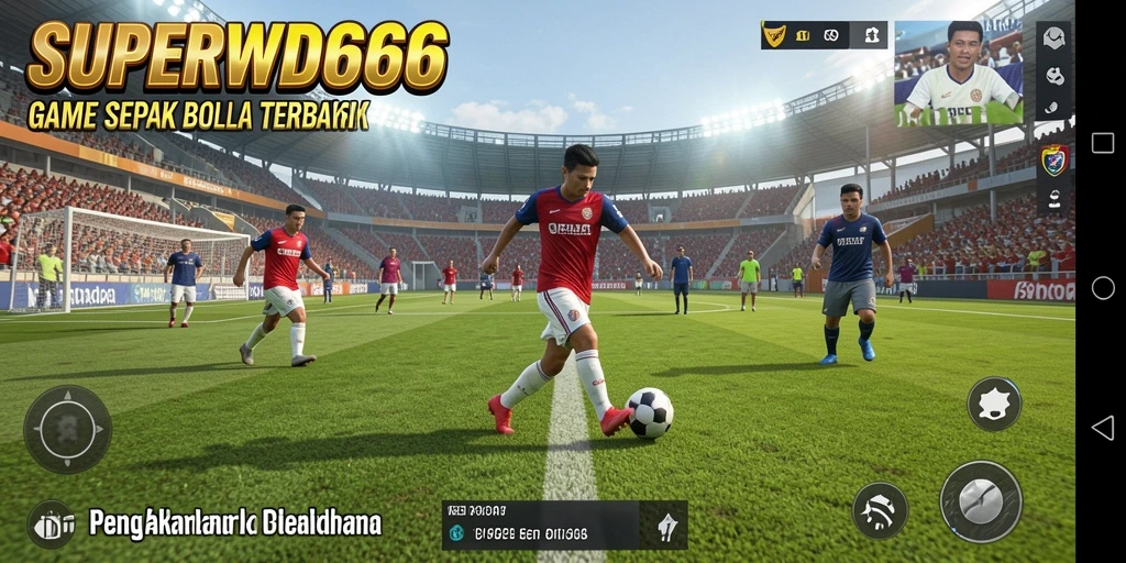 Gameplay SUPERWD666 dengan aksi sepak bola mendebarkan.