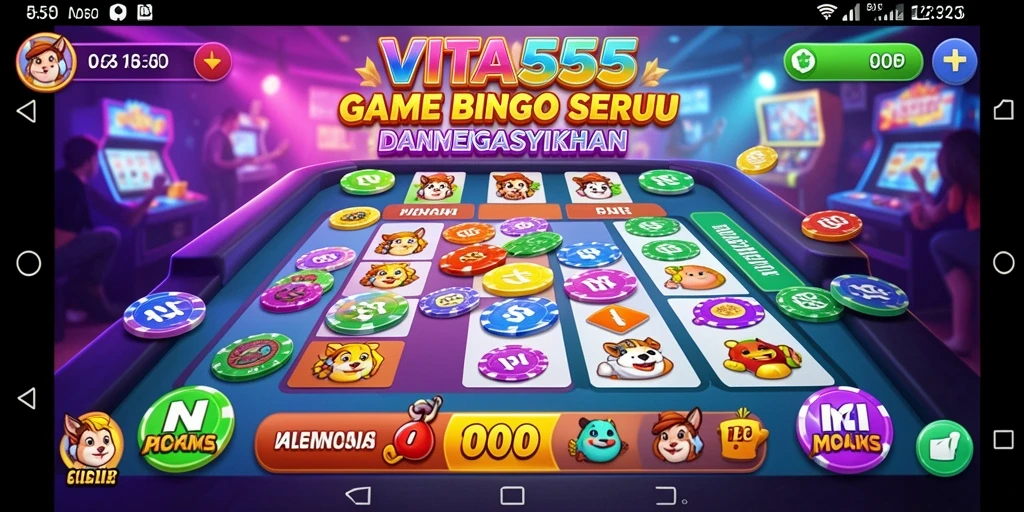 Gameplay seru dan penuh warna dalam VITA555 Bingo.