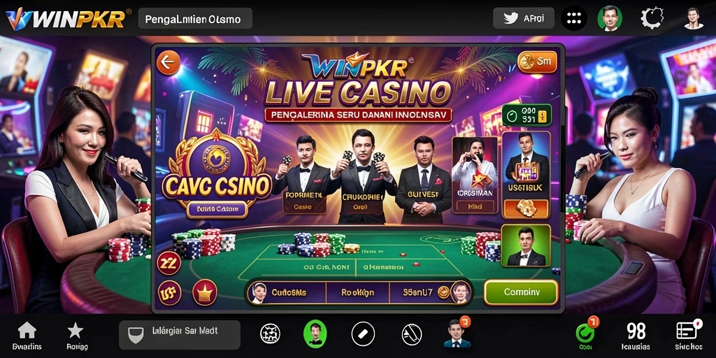 Tampilan gameplay Live Casino yang mendebarkan di WINPKR.