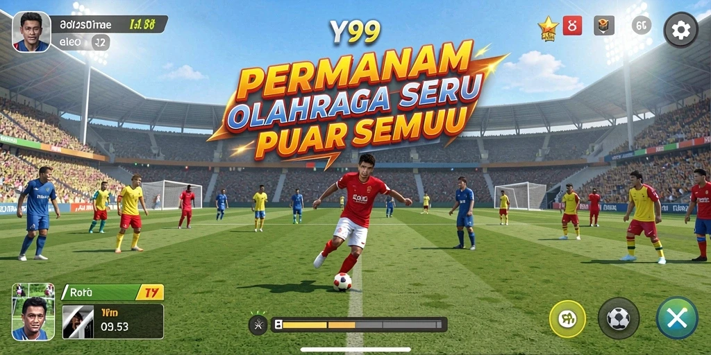 Screenshot gameplay Y89 menampilkan aksi seru olahraga yang mendebarkan.
