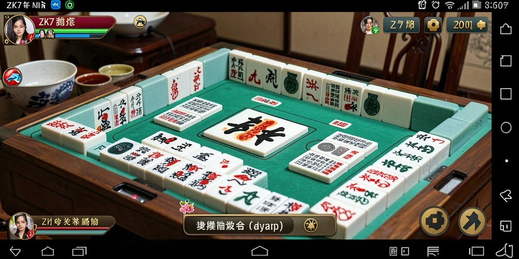 Tampilan gameplay seru ZK7 dengan berbagai level Mahjong.