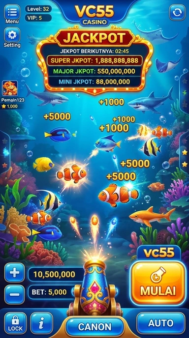 Tampilan utama aplikasi vc55 yang menarik dan mudah dijelajahi.